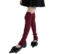 Wynrzyj Moda Anteriore A Costine Scaldamuscoli A Maglia Con Bottoni Accenti Schegge Coscia Calze Alte Calze Per Le Donne Moderna Giapponese Leggings Copertura, c, Taglia unica