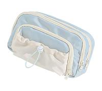 Wynrzyj Multi Layer, astuccio per matite di grande capacità, estetico, per studenti, grande capacità, scatola per l'estetica, blu