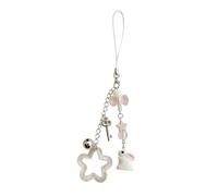Wynrzyj Simpatica catena telefonica cinghia cordino stella coniglio perline ciondolo telefono fascino appeso decorazione accessorio moda ciondolo ciondolo decorazione