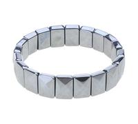 Wynrzyj Terahertz - Bracciale rettangolare con perle e fila a mano scintillante, in pietra naturale Terahertz