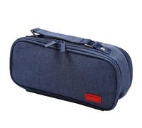 Wynrzyj Valigetta portapenne ad alta capacità con 5 sezioni in tela a matita, grande astuccio per matite da viaggio, 24 x 8,5 x 11 cm, sacchetto con cerniera per la scuola, blu, C