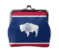 Wyoming Bandiera dello Stato Stampa Vintage Pelle Cambiamento Borsa Elegante Piccolo Portamonete per le Donne Portafoglio Mini