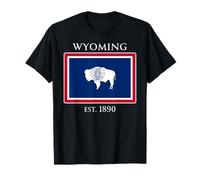 Wyoming Flag 44th US State 1890 Wyoming Native Maglietta