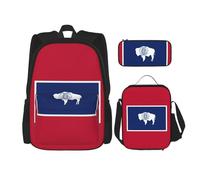 Wyoming State Flag - Set con borsa per il pranzo e astuccio, adatta per lo shopping, sport all'aria aperta