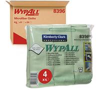 WYPALL 8396 Panni in microfibra, 4 panni x confezione polybag, 40 x 40 cm, Colore Verde (la cassa contiene 6 polybag)