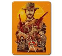 WYPrefer Clint Eastwood - Targa in metallo con cowboy del film occidentale, vintage, in metallo, per pub, club, caffetterie, bar, decorazione artistica da parete per la casa, poster retrò, 20,3 x 30,5