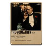 WYPrefer Targa in metallo con scritta "The Godfather" Marlon Brando Al Pacino, poster del film cinematografico vintage, 20,3 x 30,5 cm
