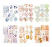 WYQXTY Blocchi di Carta per Scrapbooking, Confezione da 120 Fogli di Carta for Scrapbooking Testurizzata con Fiori e Piante in Rilievo, Carta Decorativa Speciale Leggera(4.3x6.3 Inches)