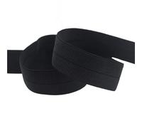 WYQXTY Elastici per Cucire, Grosgrain Chinlon Spandex Bianco Nero 20-25 mm Larghezza 2-10 Iarde(Black,20mm#5 Yards)