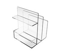 WYQXTY Portariviste in plastica, Libreria da scrivania in acrilico, organizer multicolore(Clear)