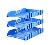 WYQXTY Portariviste in plastica, Organizzatore di documenti da scrivania in plastica a 3 strati multicolore for casa, ufficio e scuola(A)