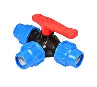 WYQXTY Valvola a Sfera in plastica PVC, Valvola a Sfera a 3 Vie, valvola a T in plastica con Attacco rapido, Misure Multiple, Accessori for l'irrigazione dei Terreni agricoli(Blu,1.2")