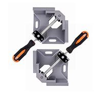 WYQYQ Morsetto per legno da 2 pz. ad angolo retto, 90 gradi, per la lavorazione del legno, con ganascia oscillante regolabile, telaio in lega di alluminio, per saldatura, lavorazione del legno fai da