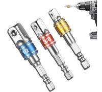 WYRGQIQN Adattatore Esagonale 1/4", 1/2", 3/8" - Set di 3 Pezzi con Adattatore Presa Chiave A Tubo, Dadi e Prolunga per Avvitatori A Batteria