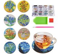 WYRGQIQN Diamond Painting per Adulti - Van Gogh & La Ragazza con l'Orecchino di Perla - Kit Fai Da Te Creativo per Adulti - Bricolage - Kit Completo Diamond Painting