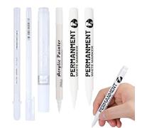 WYRGQIQN Klassischer weißer Acryllackstift 6 Set, Unverwüstlicher weißer Stift, Weißer Stift, Unverwüstlicher weißer Stift, Weißer Stift, Unverwüstlicher Stift für Stoffe