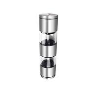 WYRMB Macinasale e macinapepe, 2 in 1 macinasale e macinapepe con Grana Regolabile in Acciaio Inox Spazzolato e Corpo in Acrilico Trasparente..