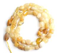 WYRMB Perline di pietra Larimar naturali irregolari da 6-8 mm, perline distanziali sfuse per gioielli fai da te, bracciali, collane, fili da 38 cm, perline carine, giallo