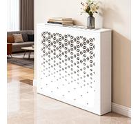 WYRNOBRX Copriradiatori in Stile Rustico 100Cm con Ripiano Superiore Copertura Termosifone Copri Radiatore Grande Tavolino Decorativo Stretto in Metallo per Ingresso, Bagno,Bianca,L80*H90*W20