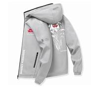 WYSTEN Giacca antipioggia uomo Per MAS-SEY FER-GUSON, Adatta per primavera e autunno, primavera autunno, quotidian, ooutdoor(Grey,M)