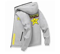 WYSTEN Giacca leggera uomo Per Energy Drink Star, tessuto resistente all'usura, per sport all'aria aperta, viaggi, giacca primaverile(Grey,S)