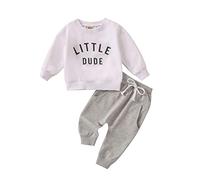 WYSUMMER Baby Boy Set di Vestiti per Bambini con Stampa a Lettere Maglioni Pantaloni Tuta a Maniche Lunghe Maglietta e Pantaloni per Bambini Piccoli
