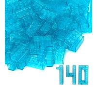 WYSWYG 140 mattoncini da costruzione 2 x 4 pietre classiche, compatibili con i marchi Lego, colorati, per bambini e amanti del MOC, blu chiaro