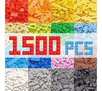 WYSWYG 1500 mattoncini da costruzione, blocchi classici di base compatibili con piastre di base delle principali marche, 12 colori 14 forme sfuse casuali
