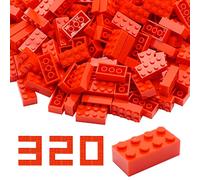 WYSWYG 320 mattoncini da costruzione, pietre, di alta qualità, compatibili, colorati, per bambini e amanti del MOC, rosso