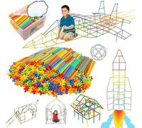 WYSWYG Blocchi da costruzione 800 blocchi - Blocchi di collegamento creativi per ragazzi e ragazze, giocattoli puzzle STEM per 3 4 5 6 7 8 anni e oltre