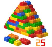 WYSWYG Grande set di mattoncini da costruzione, compatibile, ideale per bambini dai 2, 3, 4 anni in su, 25 pezzi.