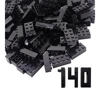 WYSWYG Set di 140 mattoncini da costruzione, pietre classiche, di alta qualità, compatibili, per bambini e amanti del MOC, Nero