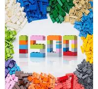 WYSWYG Set di 1500 mattoni da costruzione classici per bambini, blocchi multicolore, compatibili con blocchi da costruzione, mattoni da costruzione ABS, giocattolo educativo per bambini dai 6 anni in