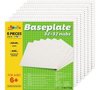 WYSWYG Set di 6 pannelli da 25 x 25 cm come piastra di base, bianco, bianco