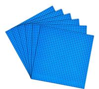WYSWYG - Set di 6 piastre di Base per Mattoni da Costruzione, quadrate Classiche e quadrate su Entrambi i Lati, per Tavolo da Strada, Piatti Piatti Piatti per attività da Tavolo e Bambini (6 Blu)