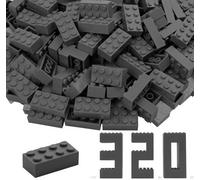 WYSWYG Set di mattoncini- Mattoncini da costruzione, compatibili, regalo per bambini e bambine, grigio scuro