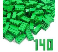 WYSWYG un set di 140 mattoni da costruzione - blocchi classici 2 x 4, compatibili, adatti a bambini e appassionati di MOC, verde.