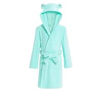 WYTbaby Accappatoio per bambini e bambine, 100% spugna di cotone, con cappuccio, accappatoio per bambini da 3 a 8 anni, Verde chiaro, 3-5 Years