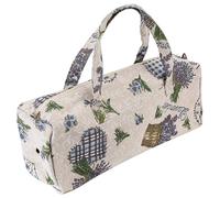 Wytino Borsa Organizer per Lavoro a Maglia Grande, per Ferri da Maglia e Gomitoli, Squisito Pratica Grande Borsa in Tessuto, Organizer per Lavoro a Maglia e Accessori (Fiore Viola)