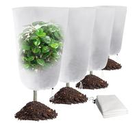 WYTNB 4Pezzi Pile Invernale per Piante Antistrappo Riutilizzabile, 60x80cm Coperta Antigelo Piante Traspirante in Tessuto Non Tessuto, Giacca Piante con Coulisse Contro Uccelli Insetti