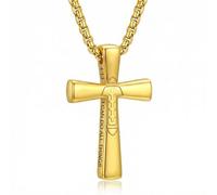 WYUESGU Collana con croce da baseball e calcio, ciondolo a croce in oro 14 K con versetto della Bibbia, gioielli religiosi cristiani, regali per uomo