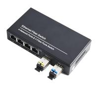 WYuni 1PCS Gigabit SF-P Media Converter 2 SF-P A 4 RJ45 Ricetrasmettitore 10/100/1000M Switch in Fibra Ottica con 3KM/20KM LC/SC SF-P Modulo (Size : 1PCS)