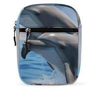 WYUSPGK Borsa a tracolla con stampa di due delfini, borsa a tracolla versatile, borsa a tracolla casual, borsa a tracolla staccabile, due delfini, taglia unica