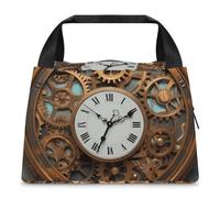 WYUSPGK Borsa per il pranzo, borsa termica per il pranzo con stampa di orologio Steampunk arrugginito, borsa termica per il pranzo, borsa per il pranzo resistente, borsa per il pranzo leggera borsa