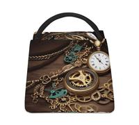 WYUSPGK Borsa per il pranzo, orologi steampunk, con stampa di chiavi e catene, borsa termica per il pranzo, borsa termica per il pranzo, borsa per il pranzo leggera borsa da picnic