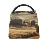 WYUSPGK Borsa per il pranzo, vista del tipico paesaggio toscano stampa isolata borsa termica per il pranzo tote durevole borsa per il pranzo leggera borsa da picnic
