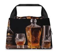 WYUSPGK Borsa per il pranzo, Whisky Birra Immagini Stampa Isolata Borsa per il pranzo Termica Tote Durevole Borsa Pranzo Leggero Borsa da Picnic