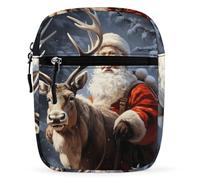 WYUSPGK Piccola borsa a tracolla, con stampa di Babbo Natale e cervo alce, borsa a tracolla versatile, borsa a tracolla casual, borsa a tracolla staccabile, Babbo Natale e cervo alce, taglia unica