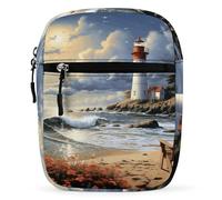 WYUSPGK Piccola borsa, borsa a tracolla con stampa di Sea Lighthouse Sandbeach, borsa a tracolla versatile borsa a tracolla casual borsa a tracolla staccabile, faro di mare spiaggia sabbiosa, taglia