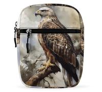 WYUSPGK Piccola cartella, acquerello di falco seduto sull'albero stampa borsa a tracolla borsa a tracolla borsa versatile borsa a tracolla casual borsa a tracolla staccabile borsa a tracolla borsa